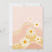 Groovy een retro madeliefje eerste verjaardagsfees kaart (Achterkant)