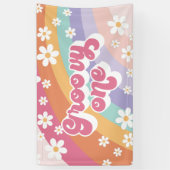 Groovy Eén Retro Regenboog 1e Verjaardag Spandoek (Verticaal)