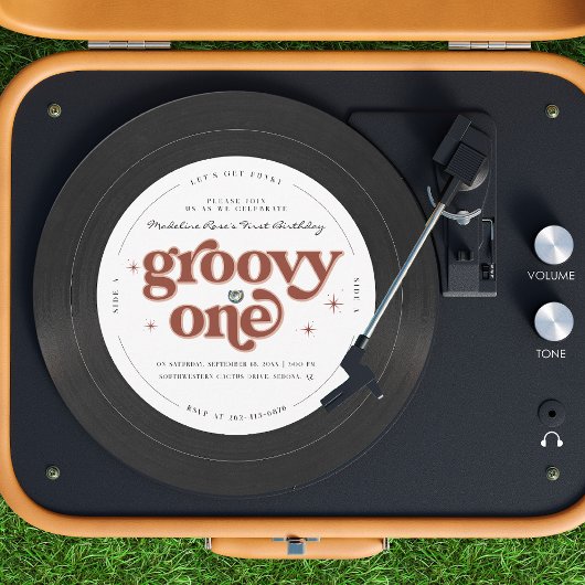 Groovy Eén Retro Vinylplaat Kaart
