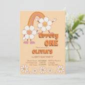 Groovy eentje Retro 70ies  boho madelief verjaarda Kaart (Staand voorkant)