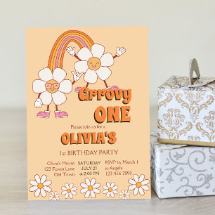 Groovy eentje Retro 70ies boho madelief verjaarda Kaart
