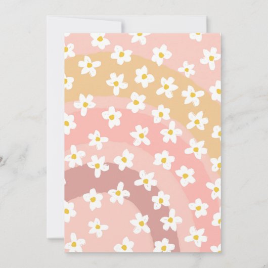 Groovy Eerste Daisy Feest Uitnodiging (Achterkant)