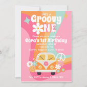 Groovy Eerste Verjaardag Kaart (Voorkant)