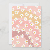 Groovy Eerste Verjaardag Uitnodiging Daisy Feestje (Achterkant)