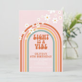 Groovy EIGHT is een Vibe daisy regenboog 8E verjaa Kaart (Staand voorkant)