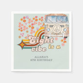 Groovy Eight is een vibe daisy Van 8e verjaardag Servet (Voorkant)