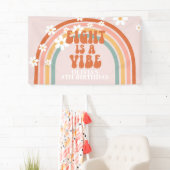 Groovy Eight is een Vibe Rainbow Daisy 8th Verjaar Spandoek (Insitu)