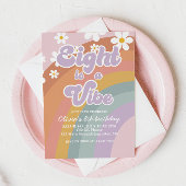 Groovy Eight is een vibe Retro Rainbow 8th Birthda Kaart