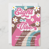 Groovy Eight is een Vibe roze blauwgroen meisje 8e Kaart (Voorkant)