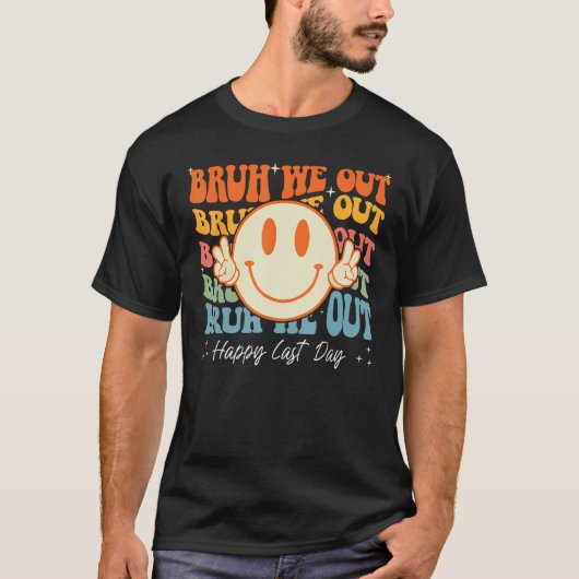 Groovy einde van het schooljaar leraar Summer Bruh T-shirt (Voorkant)