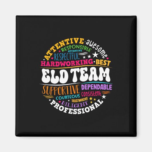 Groovy Eld Team Crew Engels Taal Ontwikkeling Magneet (Voorkant)