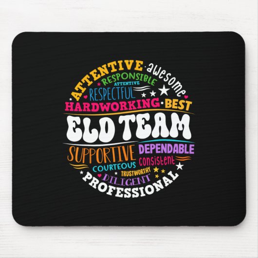 Groovy Eld Team Crew Engels Taal Ontwikkeling Muismat (Voorkant)