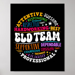 Groovy Eld Team Crew Engels Taal Ontwikkeling  Poster