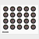 Groovy Eld Team Crew Engels Taal Ontwikkeling Ronde Sticker (Vel)