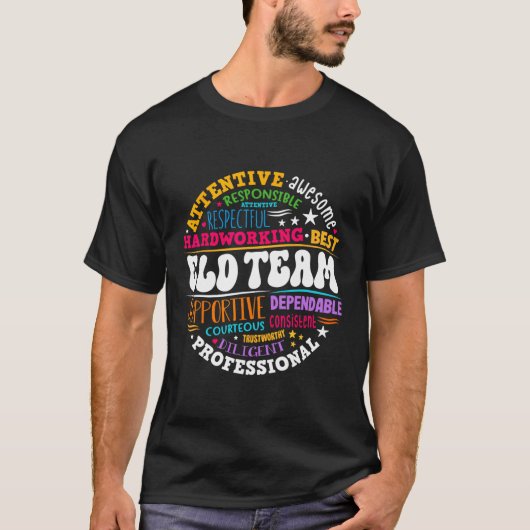 Groovy Eld Team Crew Engels Taal Ontwikkeling T-shirt (Voorkant)