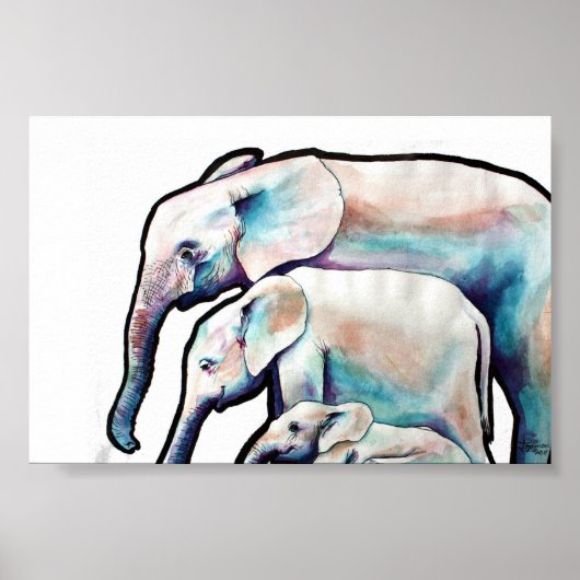 Groovy Elephants Poster (Voorkant)