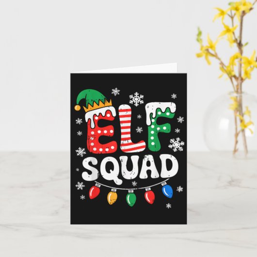 Groovy Elf Squad Elf Familie Kerst Matching Paj Kaart (Gele Bloem)