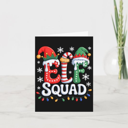 Groovy Elf Squad Elf Familie Kerst Matching Paj Kaart (Voorkant)