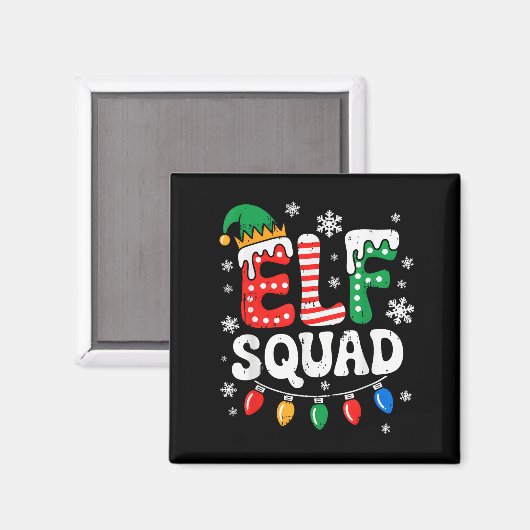 Groovy Elf Squad Elf Familie Kerst Matching Paj Magneet (Voorkant / Achterkant)