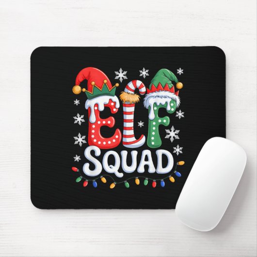 Groovy Elf Squad Elf Familie Kerst Matching Paj Muismat (Met muis)