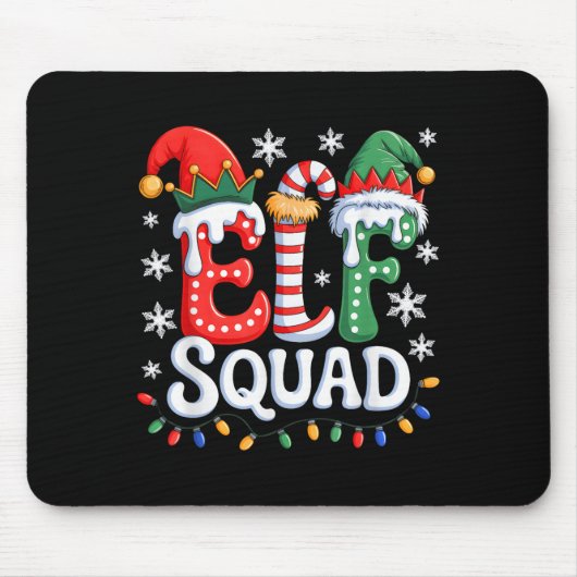 Groovy Elf Squad Elf Familie Kerst Matching Paj Muismat (Voorkant)