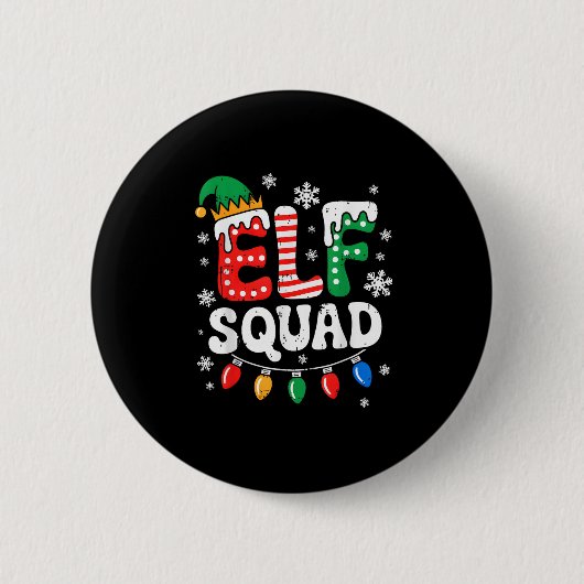 Groovy Elf Squad Elf Familie Kerst Matching Paj Ronde Button 5,7 Cm (Voorkant)