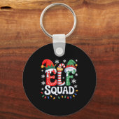 Groovy Elf Squad Elf Familie Kerst Matching Paj Sleutelhanger (Voorkant)