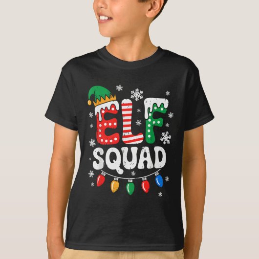 Groovy Elf Squad Elf Familie Kerst Matching Paj T-shirt (Voorkant)