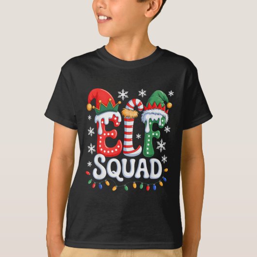 Groovy Elf Squad Elf Familie Kerst Matching Paj T-shirt (Voorkant)