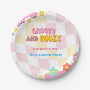 Groovy en Boozy Bachelorette Party Decor 70'S Papieren Bordje