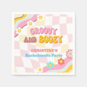 Groovy en Boozy Bachelorette Party Decor 70's Servet (Voorkant)