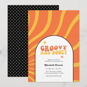Groovy en Dronken Retro Meidenavakantie Kaart