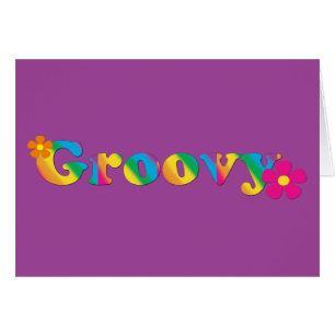 Groovy en Flowers Bright Colors 60s Hippie Design