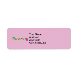 Groovy en Flowers Bright Colors 60s Hippie Design Etiket