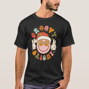 Groovy en helder kerstfeest Pet Happy Face Holiday T-shirt