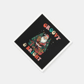 Groovy En Helder Kerstman Vakantie Retro Servet (Hoek)