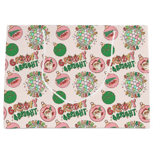 Groovy en helder roze en groene retro vakantie groot cadeauzakje