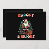 Groovy en heldere Kerstmis Kerstman vakantie retro Kaart (Voorkant / Achterkant)