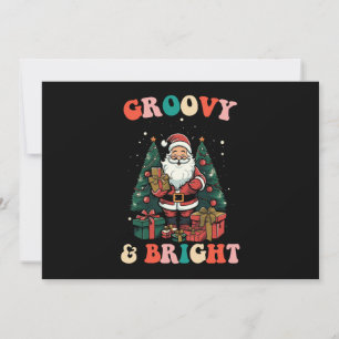 Groovy en heldere Kerstmis Kerstman vakantie retro Kaart