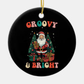 Groovy en heldere Kerstmis Kerstman vakantie retro Keramisch Ornament (Voorkant)