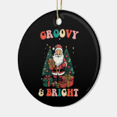 Groovy en heldere Kerstmis Kerstman vakantie retro Keramisch Ornament (Links)