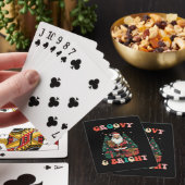 Groovy en heldere Kerstmis Kerstman vakantie retro Pokerkaarten (Insitu)
