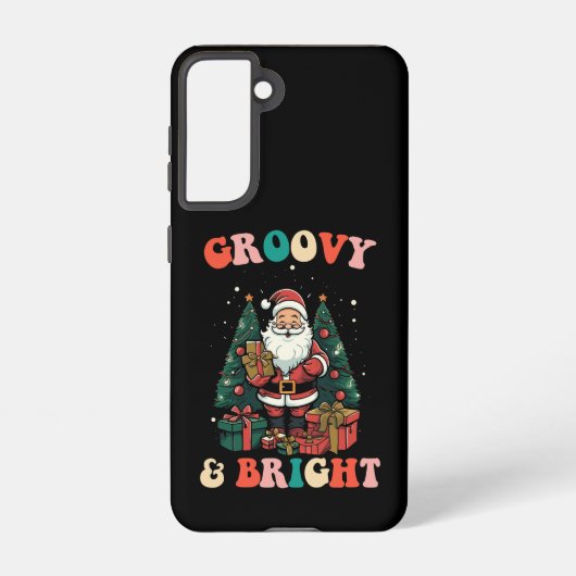 Groovy en heldere Kerstmis Kerstman vakantie retro Samsung Galaxy Hoesje (Achterkant)