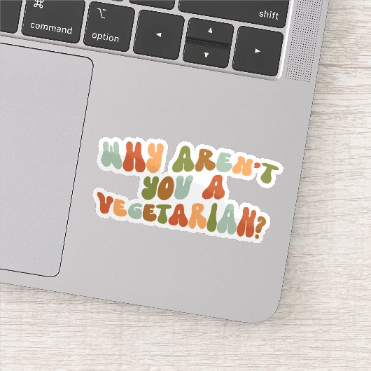 Groovy en Retro Waarom ben je geen vegetariër? Sticker (Detail)