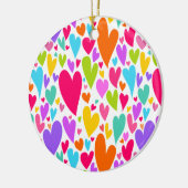 Groovy en Romantisch Kleurrijke Harten Valentijn Keramisch Ornament (Links)