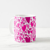 Groovy en Romantisch Roze Harten Valentijnsdag Koffiemok (Voorkant links)