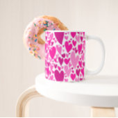 Groovy en Romantisch Roze Harten Valentijnsdag Koffiemok