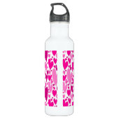Groovy en Romantisch Roze Harten Valentijnsdag Waterfles (Achterkant)