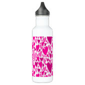 Groovy en Romantisch Roze Harten Valentijnsdag Waterfles (Links)
