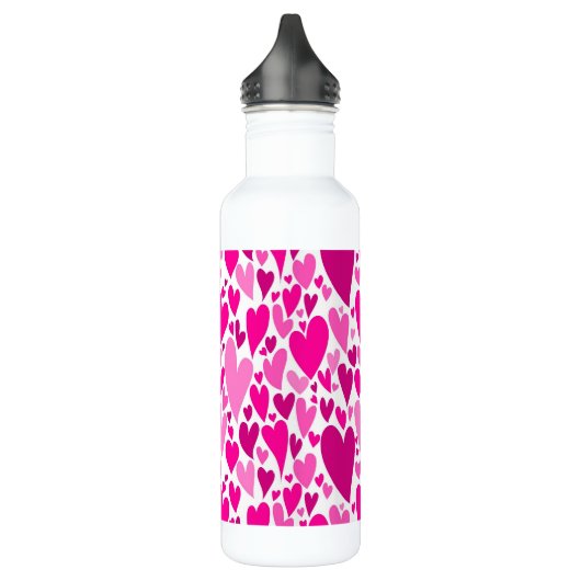 Groovy en Romantisch Roze Harten Valentijnsdag Waterfles (Links)